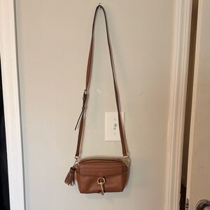 Rebecca Minkoff Brown Leather Crossbody Camera Bag with Tassel